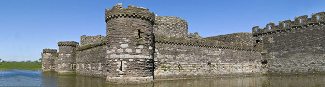Beautiful Beaumaris Castle and moat